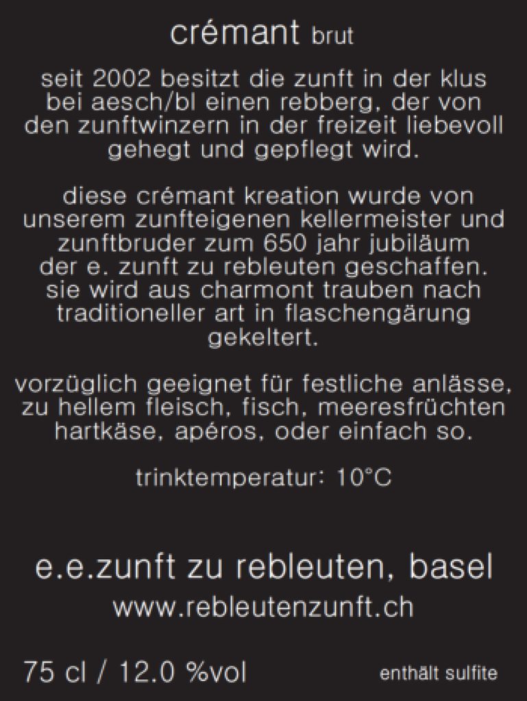 E.E. Zunft zu Rebleuten - Rebjahr E.E. Zunft zu Rebleuten - Rebjahr