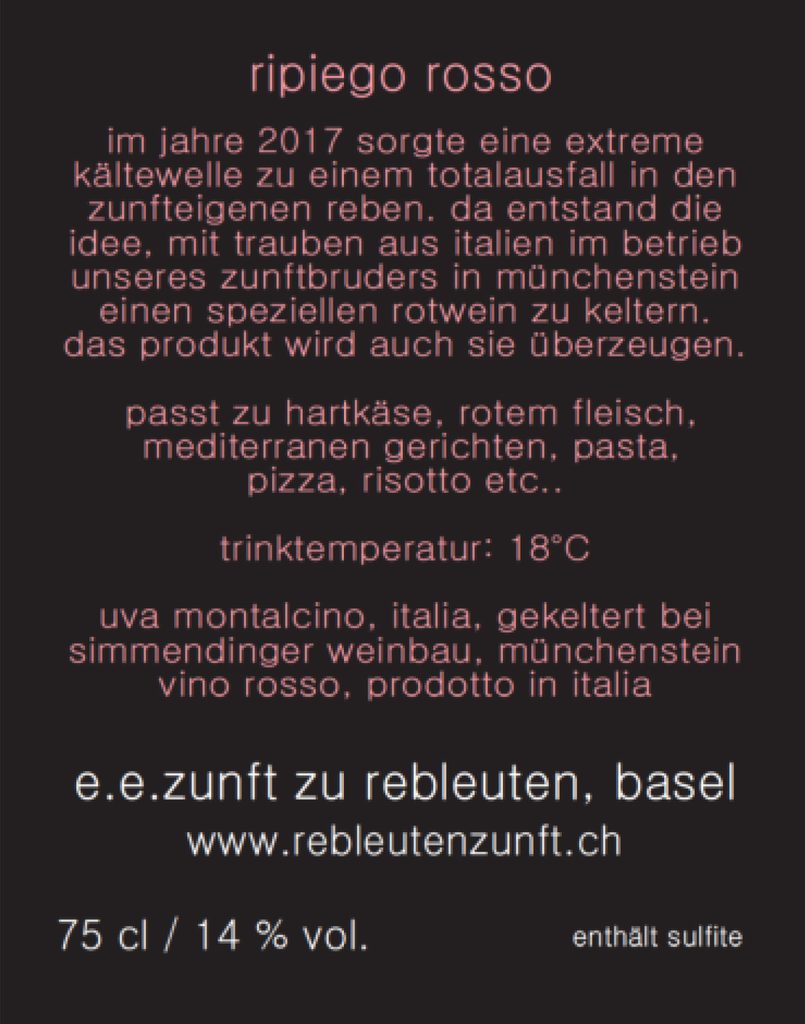 E.E. Zunft zu Rebleuten - Rebjahr E.E. Zunft zu Rebleuten - Rebjahr