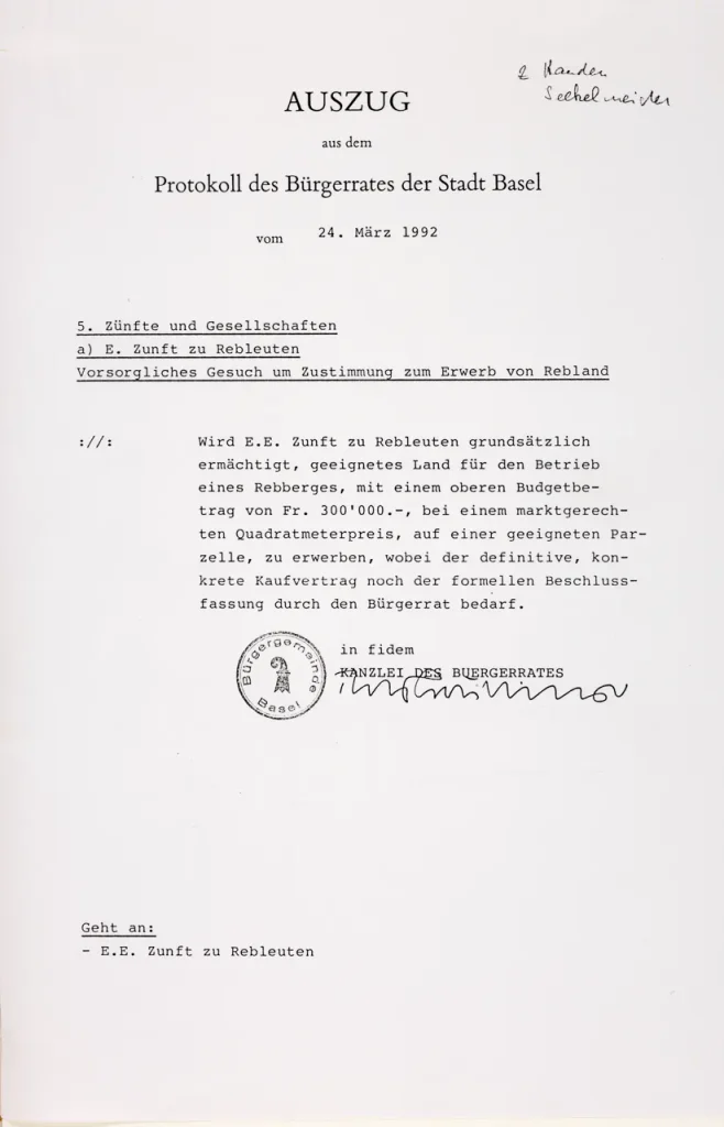 E.E. Zunft zu Rebleuten - 1990 E.E. Zunft zu Rebleuten - 1990